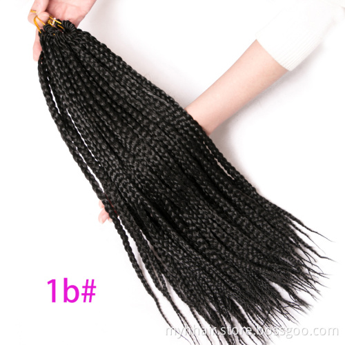 Short 14 Inch Box Braids Hair ombre Crochet Hair Extensions 22 roots/pack brown blond,black color synthetic Hair Afro for Women